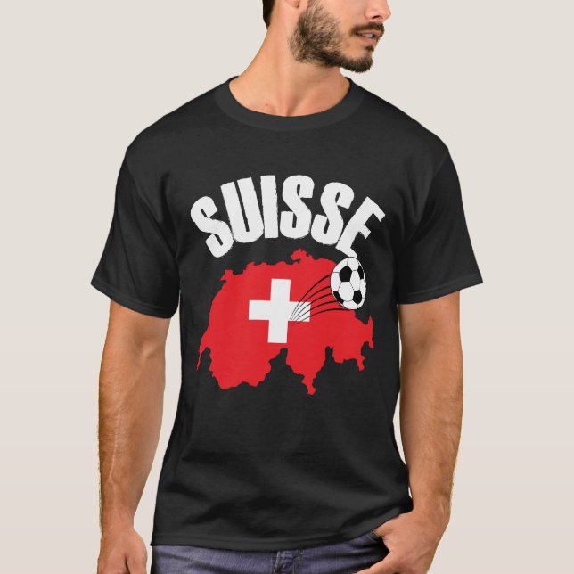 Camiseta Futebol de Mapa de Suiças Suisse (Frente)