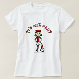 Camiseta Futebol de mulheres leves do uniforme vermelho