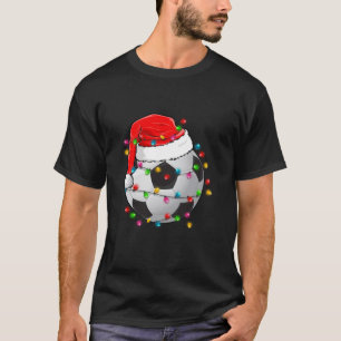 Camiseta Futebol de Natal Ball Santa Hat Engraçado Esporte