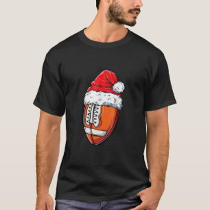 Camiseta Futebol de Natal Ball Santa Hat Engraçado Esporte