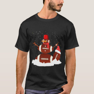 Camiseta Futebol de Natal Ball Snowman Papai noel Engraçad