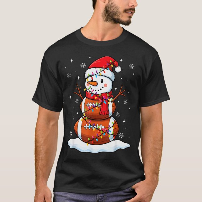 Camiseta Futebol de Natal Boneco de Neve Infantil Futebol d (Frente)