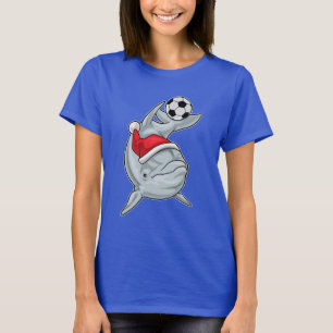 Camiseta Futebol de Natal de golfinhos