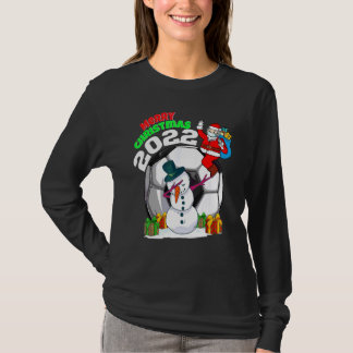Camiseta Futebol de Natal Papai Noel Feliz Natal Dabbing Ne
