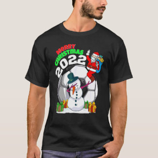 Camiseta Futebol de Natal Papai Noel Feliz Natal Dabbing Ne