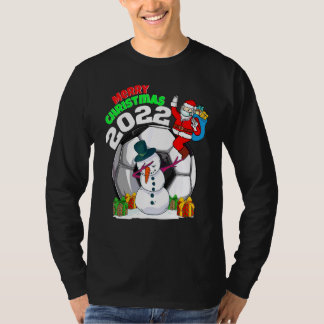 Camiseta Futebol de Natal Papai Noel Feliz Natal Dabbing Ne