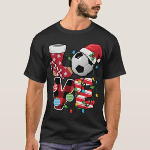 Camiseta Futebol de Natal Pijamas Divertido Xadrez Vermelha