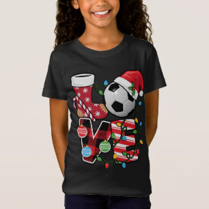 Camiseta Futebol de Natal Pijamas Divertido Xadrez Vermelha