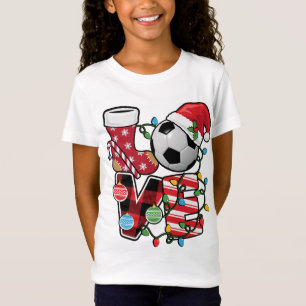 Camiseta Futebol de Natal Pijamas Divertido Xadrez Vermelha