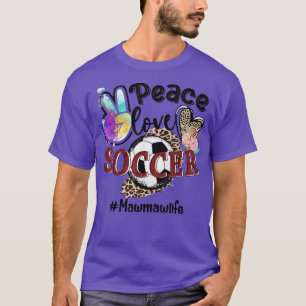 Camiseta Futebol de paz Mawmaw Vida Mãe Avó Leopardo