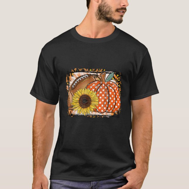Camiseta Futebol de Pumpkin Sunflower Fall Thall (Frente)