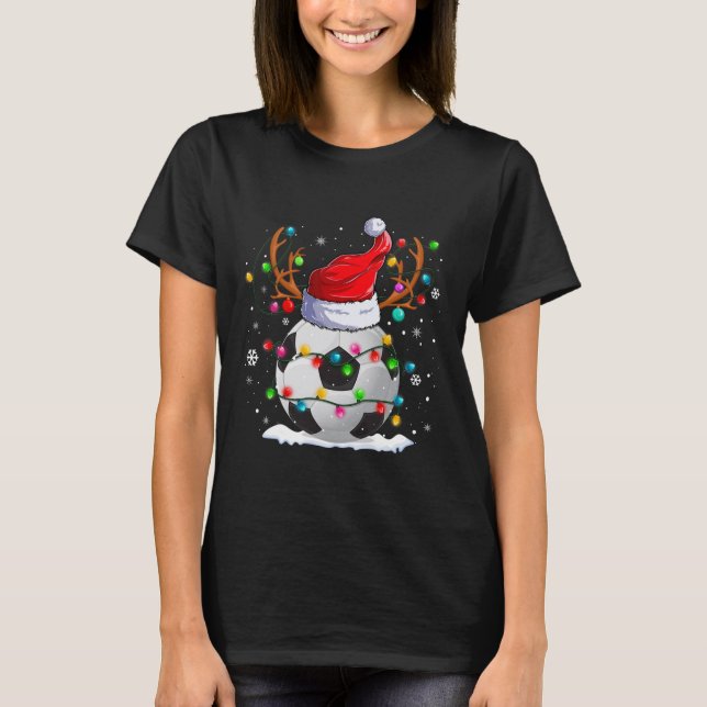 Camiseta Futebol de Santa Hat Reindee de Natal Diversão Xma (Frente)
