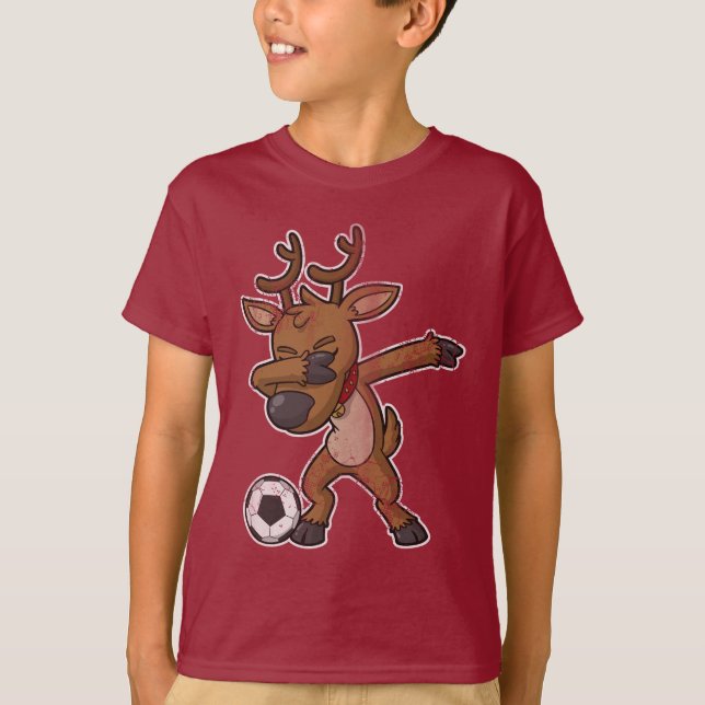 Camiseta Futebol de toque ligeiro da rena do Natal (Frente)