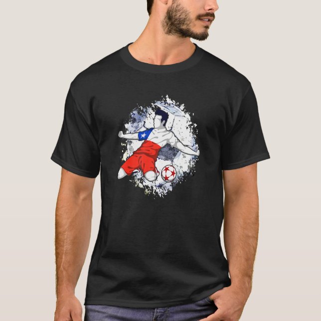 Camiseta Futebol do Chile: Bandeira Nacional do Chile Ortod (Frente)