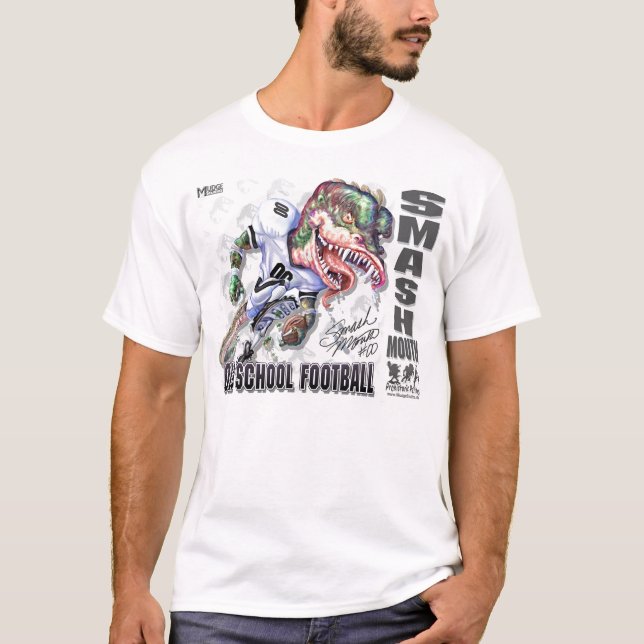 Camiseta Futebol do dinossauro da Quebra-Boca (Frente)