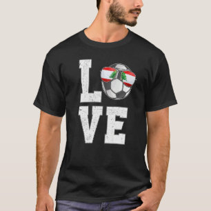 Camiseta Futebol do Líbano ama bandeira do ventilador liban