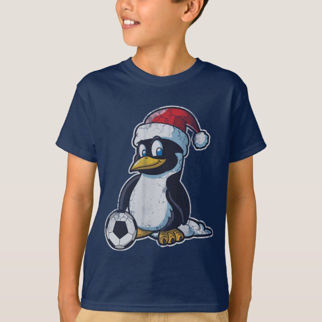 Camiseta Futebol do pinguim do Natal (Frente)