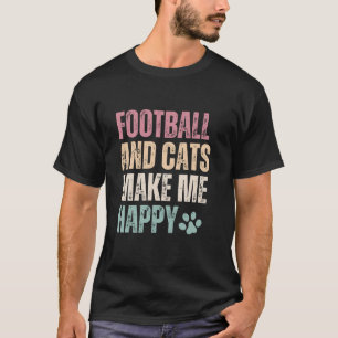 Camiseta Futebol E Gatos Me Fazem Feliz