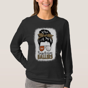 Camiseta Futebol e Golfe Mãe Mensagem Bun Leopard Busy Rais