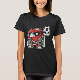 Camiseta Futebol Engraçado Coração Amor Dabbing Dia dos Nam