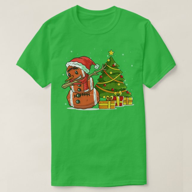 Camiseta Futebol Engraçado Snowman, Jogo de Natal (Frente do Design)