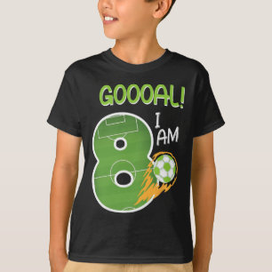 Camiseta Futebol Eu Sou um Menino de 8 Anos de Idade Aniver