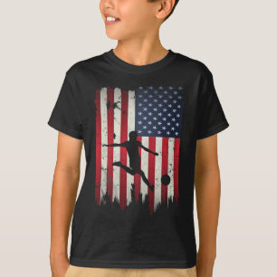 Camiseta Futebol EUA Bandeira Americana 4 De Julho Patrióti