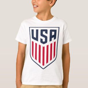 Camiseta Futebol EUA Brasão Frente Branco Usmnt Licenciado