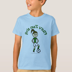 Camiseta Futebol feminino claro no uniforme verde