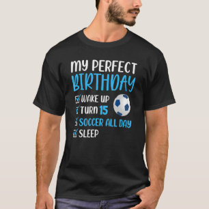 Camiseta Futebol Festa de aniversário de 15 de futebol de 1