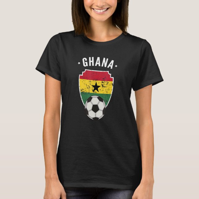 Camiseta Futebol Gana - Futebol Gana - Bandeira do Orgulho  (Frente)
