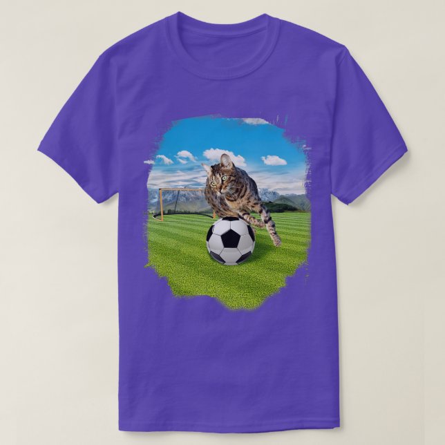 Camiseta Futebol Gato Bengala Jogando (Frente do Design)