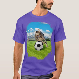 Camiseta Futebol Gato Bengala Jogando