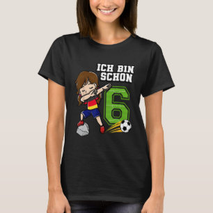 Camiseta Futebol Girl Ich caixa schon 6 Birthday German Fla