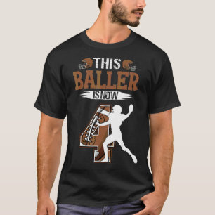 Camiseta Futebol infantil 4º Aniversário Garoto de 4 Anos