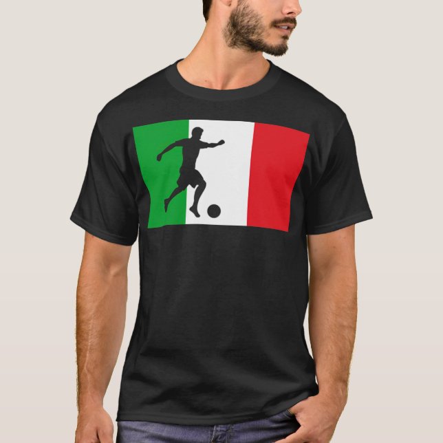 Camiseta Futebol italiano Fan Flag futebol lover feito (Frente)