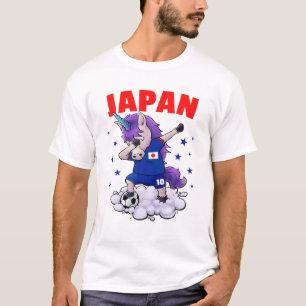 Camiseta Futebol Japonês Dabbing Unicorn Japonês para futeb