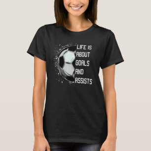 Camiseta Futebol legal dizendo que a vida é sobre objetivos