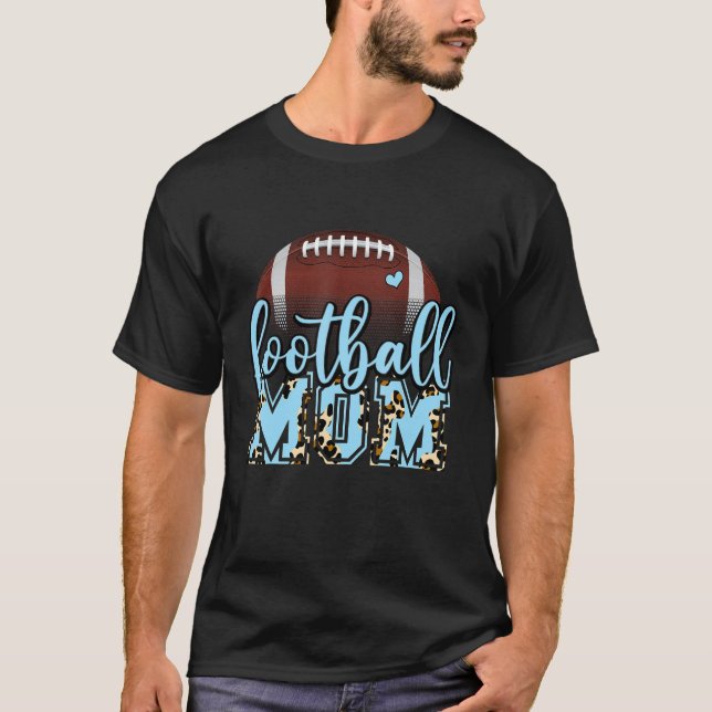 Camiseta Futebol Mãe Leopardo Azul Para A Mothe (Frente)