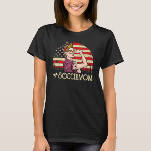 Camiseta Futebol Mamãe, bola de futebol, mulheres, bandeira