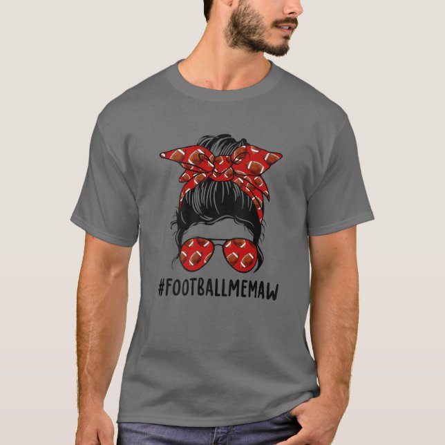 Camiseta Futebol Memaw Life Messaging Jogador de futebol Mt (Frente)
