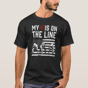Camiseta Futebol Meu Coração está na linha Lineman