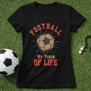 Camiseta Futebol Meu Pedaço de Vida Citação de Fã de Futebo