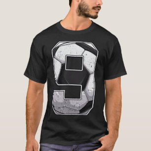 Camiseta Futebol Nono Aniversário de 9 anos Menino Nove 9 A