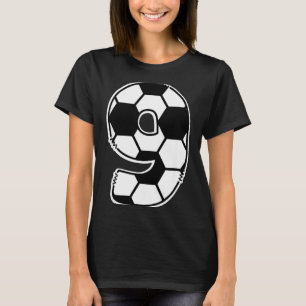 Camiseta Futebol Número 9 Aniversário Infantil Futebol Dia