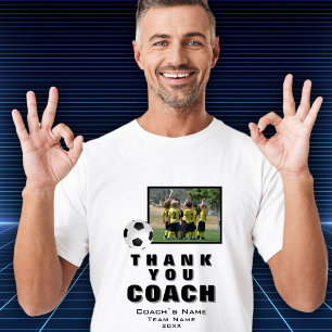 Camiseta Futebol Obrigado Coach Team Foto
