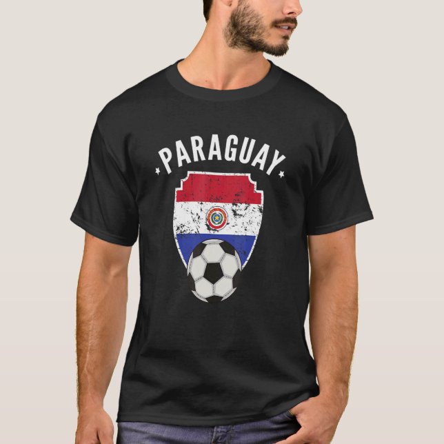 Camiseta Futebol paraguaio bandeiras do Orgulho paraguaio (Frente)