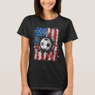 Camiseta Futebol Patriótico 4º De Julho Homens Usa Bandeira