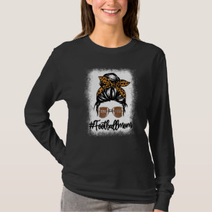 Camiseta Futebol Sangrado Mãe Mulheres Leopard Messy Bun Mo