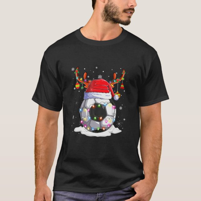 Camiseta Futebol Santa Hat Reindeer Futebol de pijamas Men  (Frente)